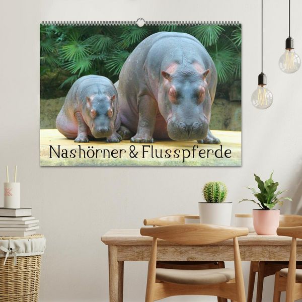 Produktbild: Nash&ouml;rner & Flusspferde (Wandkalender 2026 DIN A2 quer), CALVENDO Monatskalender