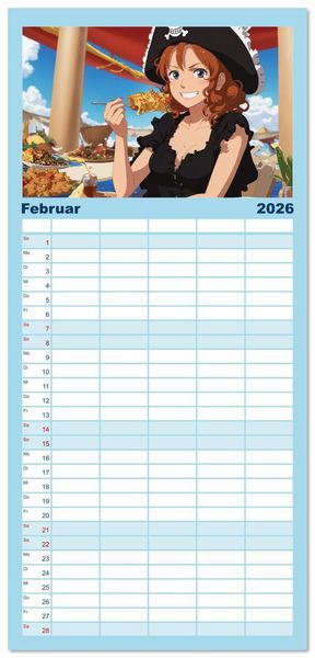 Produktbild: Familienplaner 2026 - Anime Piraten - Waifu Edition mit 5 Spalten (Wandkalender, 21 x 45 cm) CALVENDO