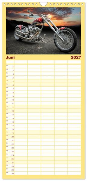 Produktbild: Familienplaner 2027 - Motorrad-Tr&auml;ume &ndash; Chopper und Custombikes mit 5 Spalten (Wandkalender, 21 x 45 cm) CALVENDO