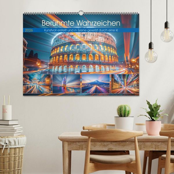 Produktbild: Ber&uuml;hmte Wahrzeichen (Wandkalender 2026 DIN A2 quer), CALVENDO Monatskalender