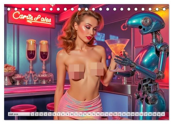 Produktbild: Atomic Beauties &ndash; The Retro Future Calendar (Tischkalender 2026 DIN A5 quer), CALVENDO Monatskalender