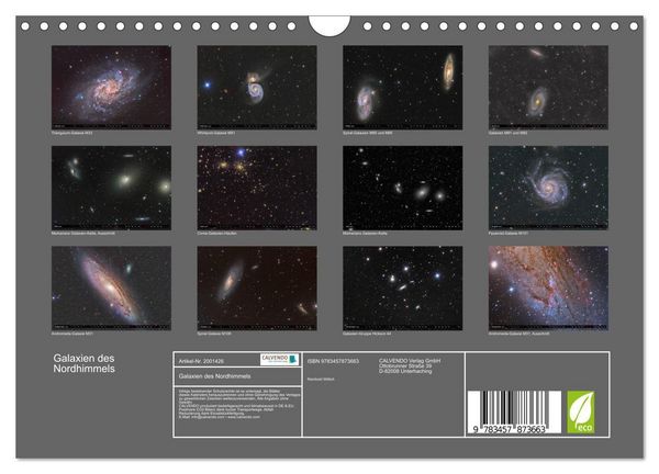 Produktbild: Galaxien des Nordhimmels (Wandkalender 2026 DIN A4 quer), CALVENDO Monatskalender