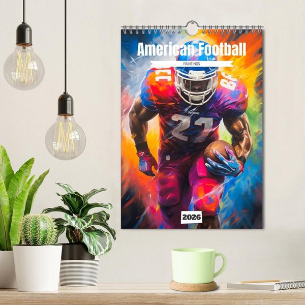 Produktbild: American Football. Paintings (Wandkalender 2026 DIN A4 hoch), CALVENDO Monatskalender