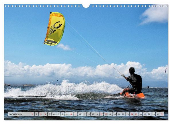 Produktbild: Kitesurfen - Action pur (Wandkalender 2026 DIN A3 quer), CALVENDO Monatskalender