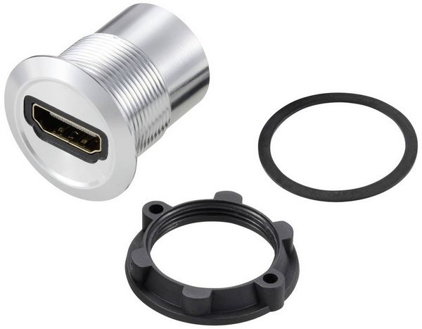 Produktbild: TRU COMPONENTS TC-11980452 HDMI Panel-Adapter Buchse HDMI-Buchse - HDMI-Buchse Silber Inhalt: 1 St.