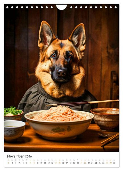 Produktbild: Hunde & Ramen - Ein Jahr voller Genuss und Freude (Wandkalender 2026 DIN A4 hoch), CALVENDO Monatskalender