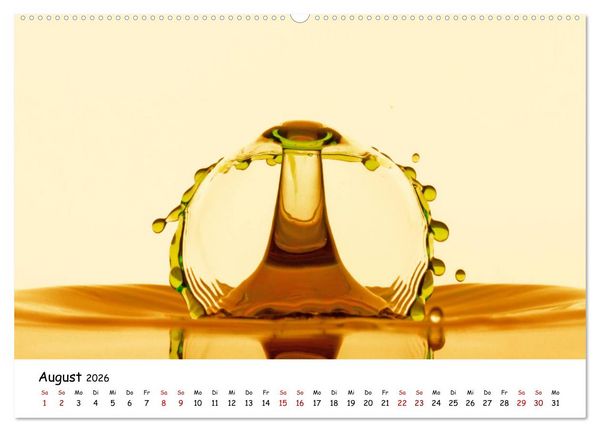 Produktbild: Wassertropfen - Kunstwerke der Natur (hochwertiger Premium Wandkalender 2026 DIN A2 quer), Kunstdruck in Hochglanz
