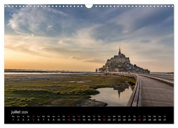 Produktbild: Normandie et Bretagne (Calendrier mural 2026 DIN A3 vertical), CALVENDO calendrier mensuel