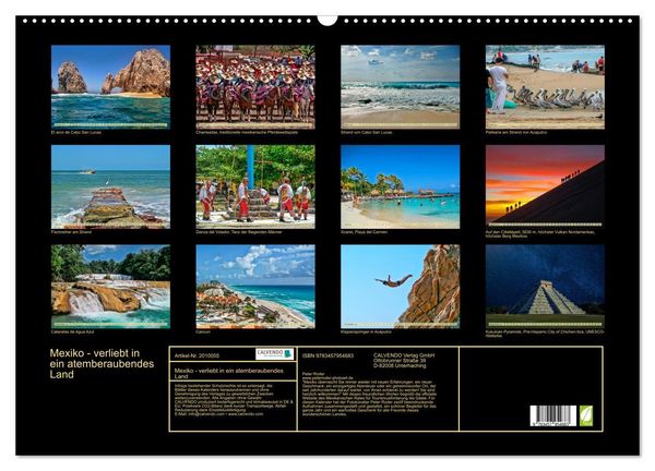 Produktbild: Mexiko - verliebt in ein atemberaubendes Land (Wandkalender 2026 DIN A2 quer), CALVENDO Monatskalender