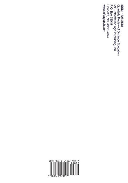 Produktbild: Quarterly Review of Distance Education Vol 22 Issue 4