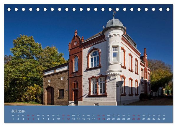 Produktbild: ERFTSTADT - Burgen und B&uuml;rgerh&auml;user (Tischkalender 2026 DIN A5 quer), CALVENDO Monatskalender