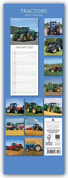 Produktbild: Tractors &ndash; Traktoren &ndash; Slimline-Kalender 2027