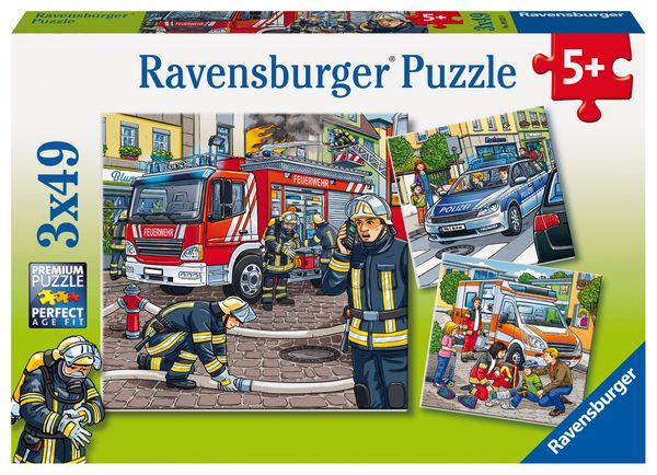 Puzzle Ravensburger Helfer in der Not 3 X 49 Teile