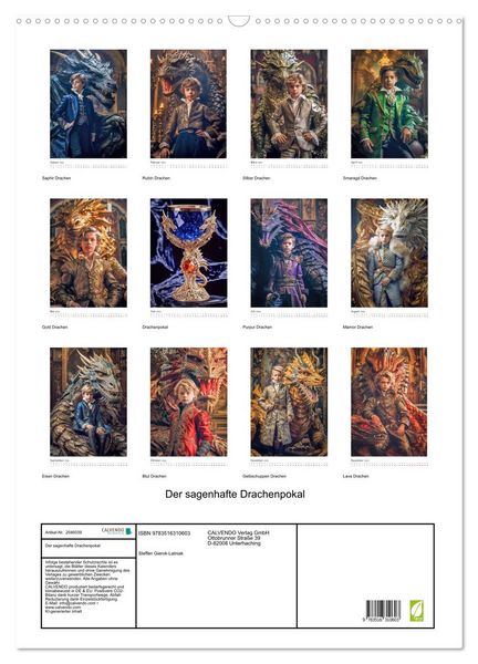 Produktbild: Der sagenhafte Drachenpokal (Wandkalender 2026 DIN A2 hoch), CALVENDO Monatskalender