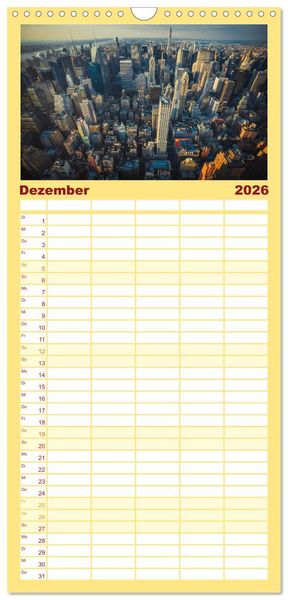 Produktbild: Familienplaner 2026 - Stadtansichten New York mit 5 Spalten (Wandkalender, 21 x 45 cm) CALVENDO