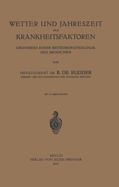 Produktbild: Wetter und Jahreszeit als Krankheitsfaktoren