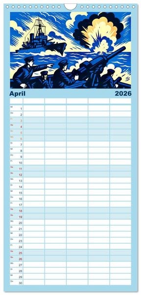 Produktbild: Familienplaner 2026 - Das Meer in der Weltliteratur mit 5 Spalten (Wandkalender, 21 x 45 cm) CALVENDO