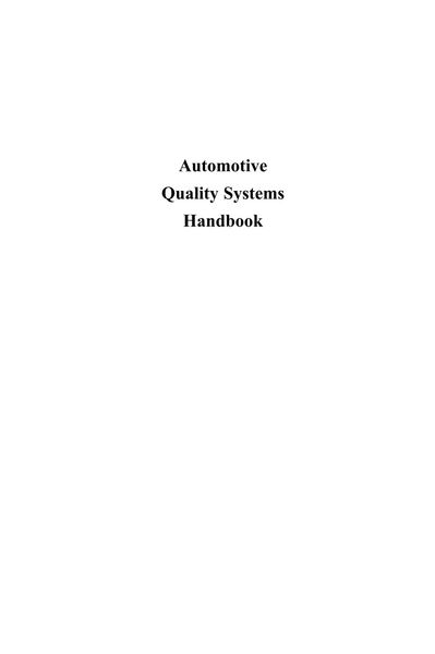 Produktbild: Automotive Quality Systems Handbook