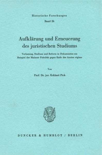 Produktbild: Aufkl&auml;rung und Erneuerung des juristischen Studiums.