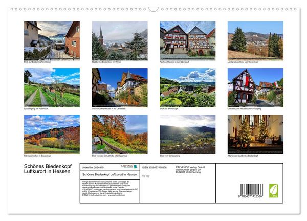 Produktbild: Sch&ouml;nes Biedenkopf Luftkurort in Hessen (hochwertiger Premium Wandkalender 2026 DIN A2 quer), Kunstdruck in Hochglanz