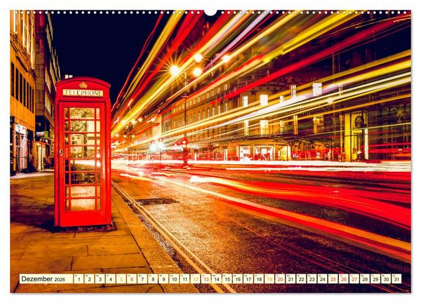 Produktbild: Die bekannteste Telefonzelle der Welt - Telephone Booth (hochwertiger Premium Wandkalender 2026 DIN A2 quer), Kunstdruck in Hochglanz