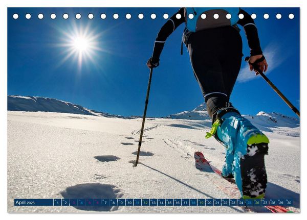 Produktbild: Skimountaineering - Erobere die Berge im Winter (Tischkalender 2026 DIN A5 quer), CALVENDO Monatskalender