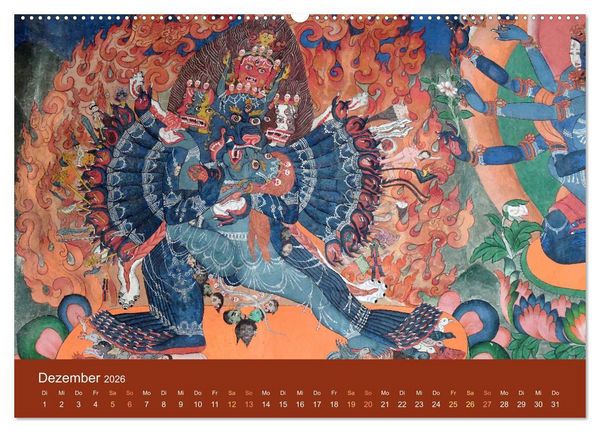 Produktbild: Buddhistische G&ouml;tter, G&ouml;tzen und D&auml;monen (hochwertiger Premium Wandkalender 2026 DIN A2 quer), Kunstdruck in Hochglanz