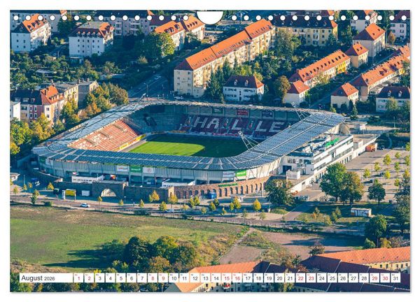 Produktbild: Halle an der Saale von oben (Wandkalender 2026 DIN A4 quer), CALVENDO Monatskalender