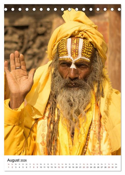 Produktbild: Sadhus - Die heiligen M&auml;nner von Nepal (Tischkalender 2026 DIN A5 hoch), CALVENDO Monatskalender