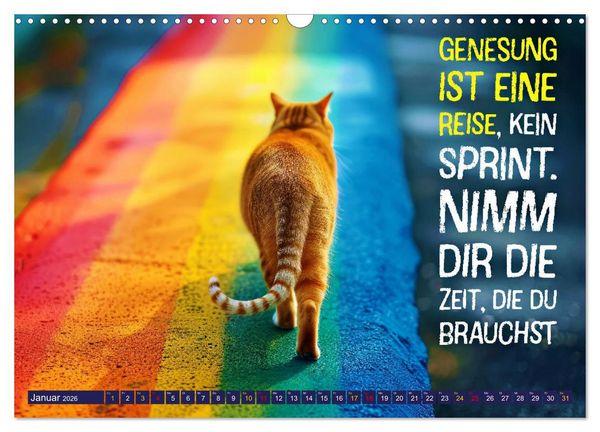 Produktbild: Gute Besserung - mit coolen Spr&uuml;chen (Wandkalender 2026 DIN A3 quer), CALVENDO Monatskalender