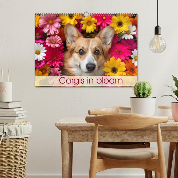 Produktbild: Corgis in Bloom (Wall Calendar 2026 DIN A3 landscape), CALVENDO 12 Month Wall Calendar
