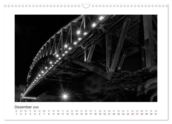 Produktbild: SYDNEY Monochrom (Wandkalender 2026 DIN A3 quer), CALVENDO Monatskalender