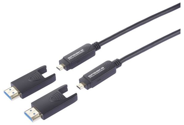 Produktbild: SpeaKa Professional Glasfaser / HDMI Anschlusskabel HDMI-A Stecker, HDMI-Micro-D Stecker, HDMI-A Stecker, HDMI-Micro-D Stecker 10