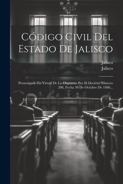 Produktbild: C&oacute;digo Civil Del Estado De Jalisco: Promulgado En Virtud De Lo Dispuesto Por El Decreto N&uacute;mero 208, Fecha 30 De Octubre De 1886...