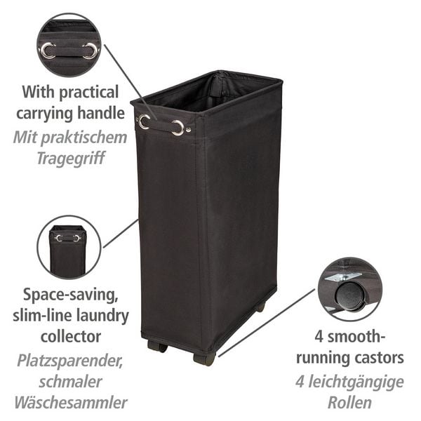 Produktbild: W&auml;schesammler Mod. Corno Schwarz, W&auml;schekorb, 43 l