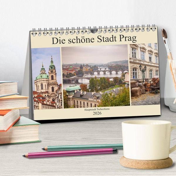Produktbild: Die sch&ouml;ne Stadt Prag (Tischkalender 2026 DIN A5 quer), CALVENDO Monatskalender