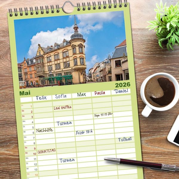 Produktbild: Familienplaner 2026 - Das malerische Colmar im Elsass mit 5 Spalten (Wandkalender, 21 x 45 cm) CALVENDO