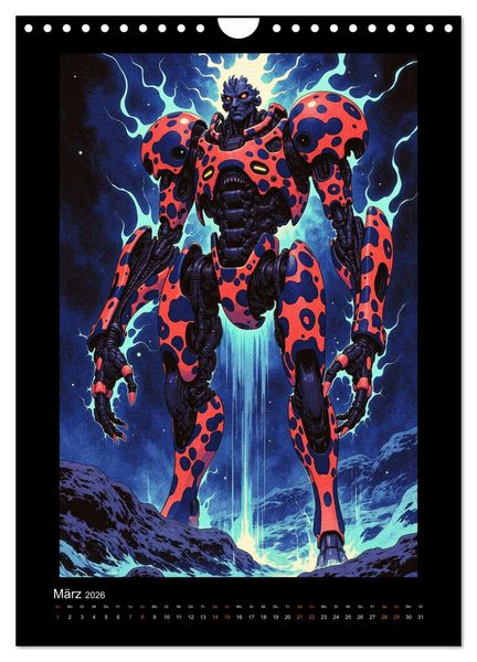 Produktbild: Cybertronic Chaos: Anime-inspirierte KI- Charaktere (Wandkalender 2026 DIN A4 hoch), CALVENDO Monatskalender