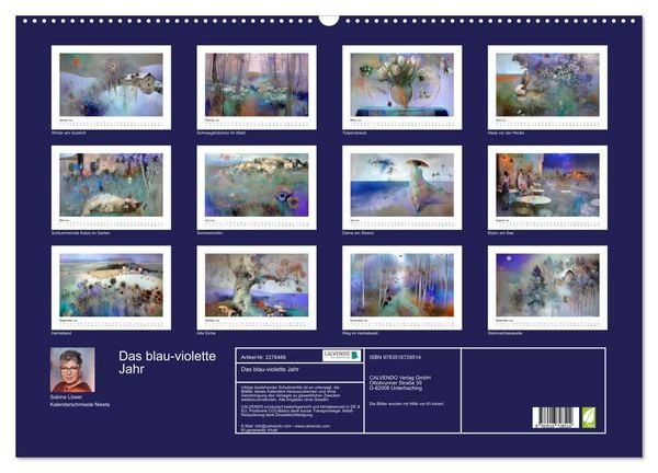 Produktbild: Das blau-violette Jahr (Wandkalender 2026 DIN A2 quer), CALVENDO Monatskalender