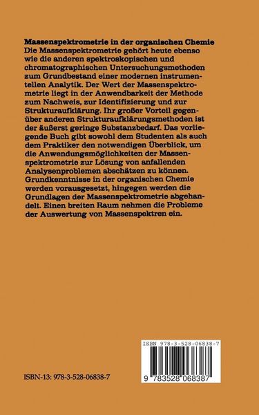 Produktbild: Massenspektrometrie in der organischen Chemie
