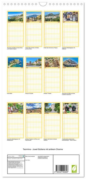 Produktbild: Familienplaner 2026 - Taormina - Juwel Siziliens mit antikem Charme mit 5 Spalten (Wandkalender, 21 x 45 cm) CALVENDO