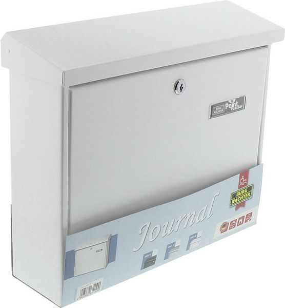 Produktbild: Burg W&auml;chter 61150 JOURNAL 5867W Briefkasten Stahlblech Wei&szlig; Schl&uuml;sselschloss