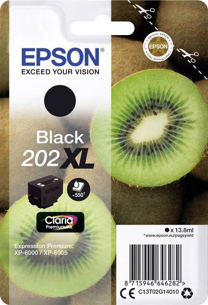 Epson Druckerpatrone T02G1, 202XL Original Schwarz C13T02G14010