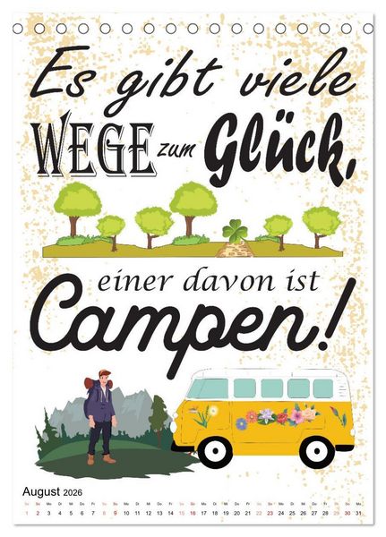 Produktbild: CampingSpr&uuml;che (Tischkalender 2026 DIN A5 hoch), CALVENDO Monatskalender