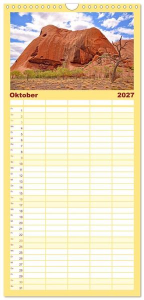 Produktbild: Familienplaner 2027 - Faszination Australien - eine Traumreise mit 5 Spalten (Wandkalender, 21 x 45 cm) CALVENDO