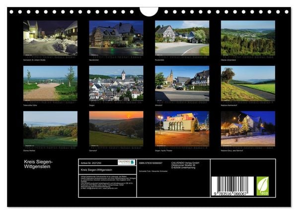 Produktbild: Kreis Siegen-Wittgenstein (Wandkalender 2026 DIN A4 quer), CALVENDO Monatskalender