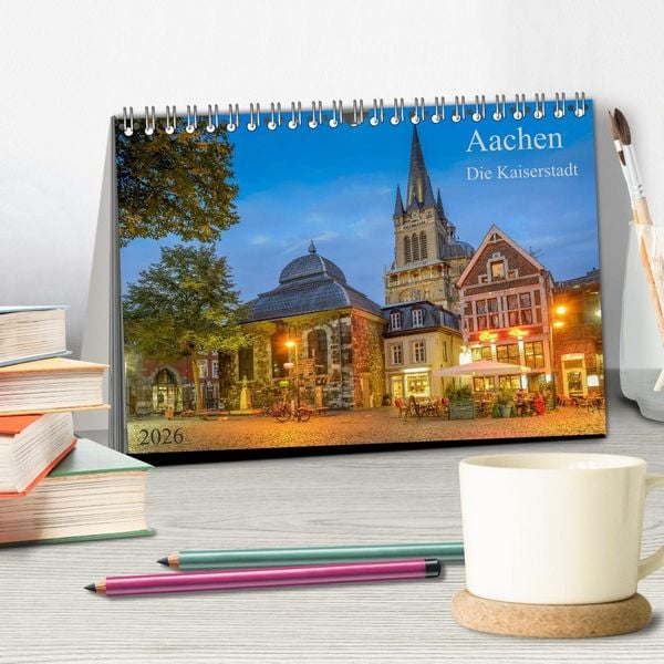 Produktbild: Aachen Die Kaiserstadt (Tischkalender 2026 DIN A5 quer), CALVENDO Monatskalender