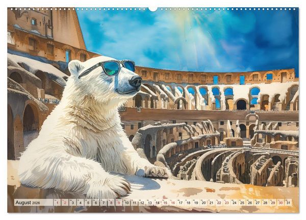 Produktbild: Eisb&auml;r Eik auf Europareise (Wandkalender 2026 DIN A2 quer), CALVENDO Monatskalender