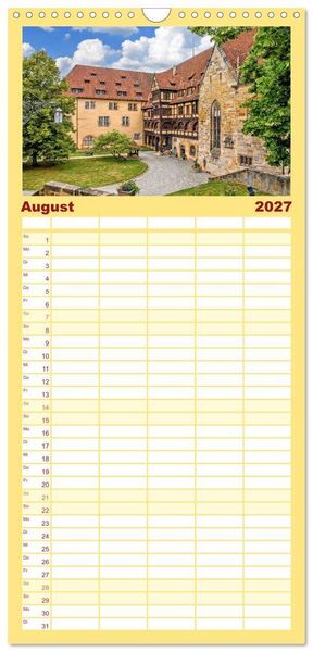 Produktbild: Familienplaner 2027 - Coburg - Veste, Markt & mehr mit 5 Spalten (Wandkalender, 21 x 45 cm) CALVENDO