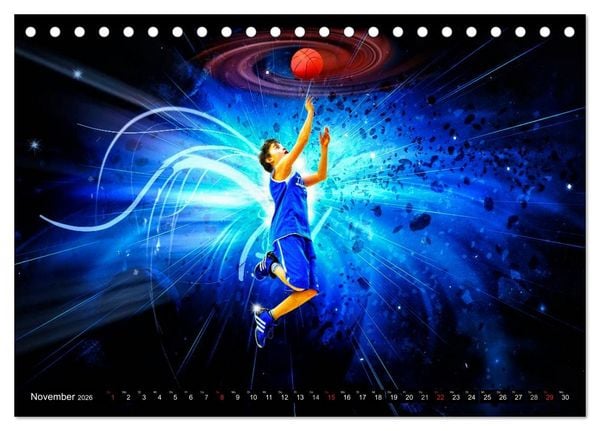Produktbild: Basketball Fantasiewelten (Tischkalender 2026 DIN A5 quer), CALVENDO Monatskalender